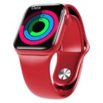 HW12 Smart Watch 40mm Full Screen With Rotating Key Heart Rate Monitor Fitness Tracker BT Make Calls -Red