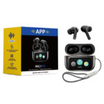 A9 Pro ANC Wireless Earbuds with Display, Touch Control, BT 5.4, ENC & ZWSVIBE App, black