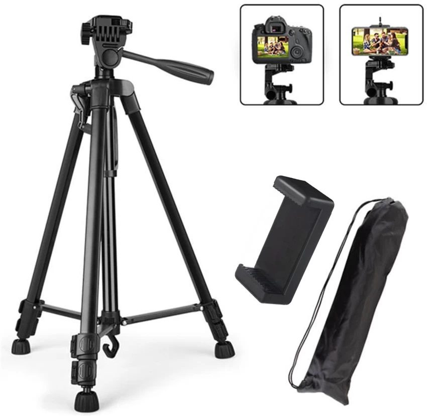 3366 Aluminium Tripod Stand (55-Inch) with Mobile Phone Holder